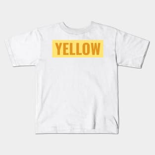 Yellow text simple classic typography Kids T-Shirt